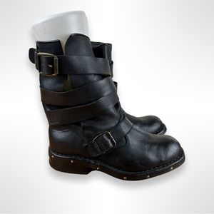 JEFFREY CAMPBELL Y2K ankle wrap engineer boots